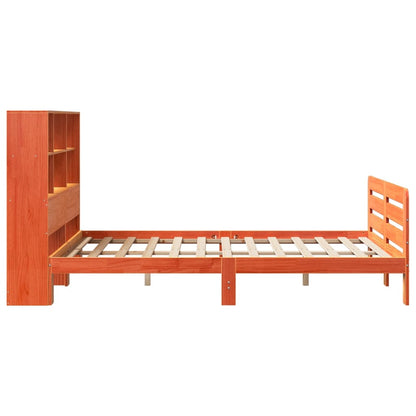 vidaXL Bed Frame without Mattress Wax Brown 140x190 cm Solid Wood Pine 5