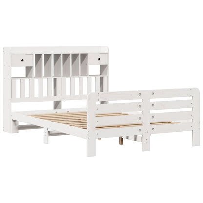 vidaXL Bookcase Bed without Mattress White 140x200 cm Solid Wood Pine 3