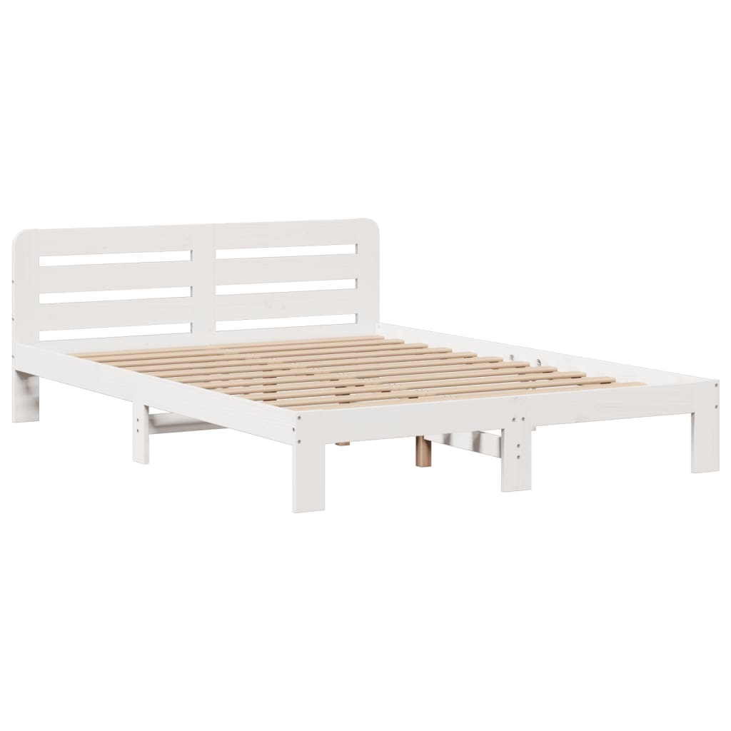vidaXL Bookcase Bed without Mattress White 140x200 cm Solid Wood Pine 5