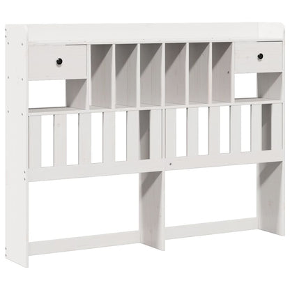 vidaXL Bookcase Bed without Mattress White 150x200 cm King Size Solid Wood Pine 6