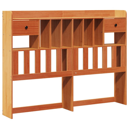 vidaXL Bookcase Bed without Mattress Wax Brown 150x200 cm King Size Solid Wood Pine 6
