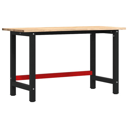 vidaXL Workbench 140x60x81,5 cm Solid Wood Oak 2