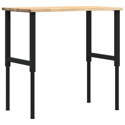 Workbench 80x60x(71,5-98) Solid Wood Oak Black and natural 100 x 60 x (71.5-98) cm