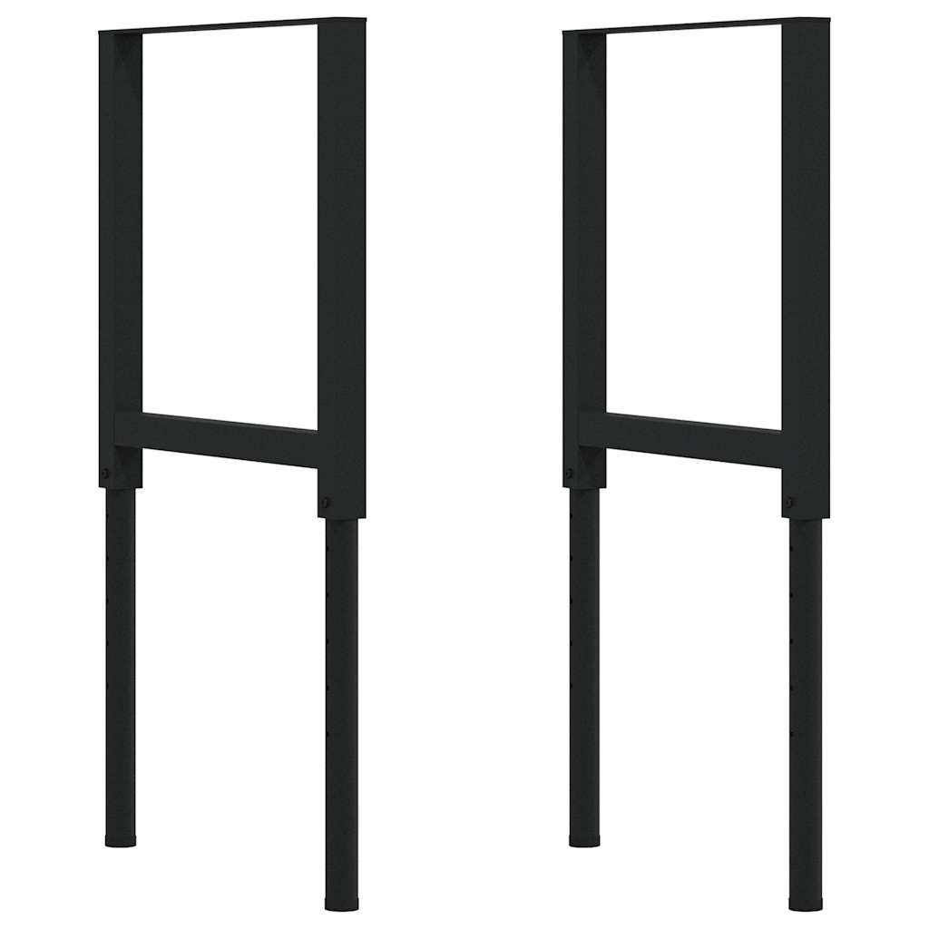 Workbench 80x60x(71,5-98) Solid Wood Oak Black and natural 100 x 60 x (71.5-98) cm