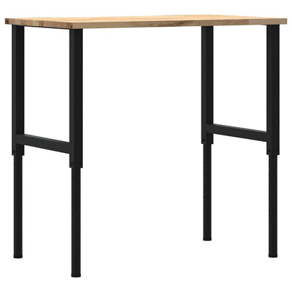 Workbench 80x60x(71,5-98) Solid Wood Oak Black and natural 100 x 60 x (71.5-98) cm