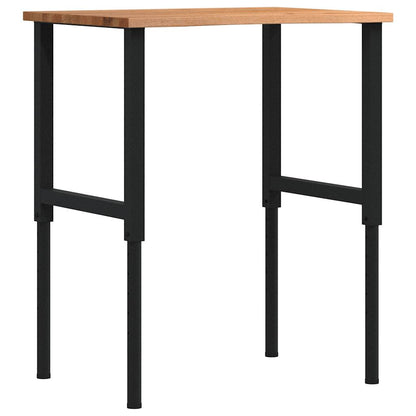 Workbench 80x60x(71,5-98) Solid Wood Oak Black and light brown 80 x 60 x (71.5-98) cm