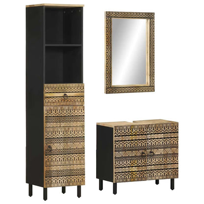 vidaXL 3 Piece Bathroom Furniture Set Solid Wood Mango 1