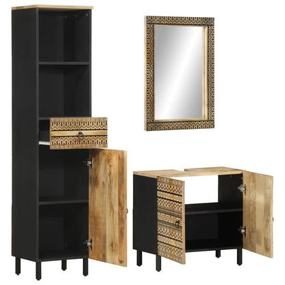 vidaXL 3 Piece Bathroom Furniture Set Solid Wood Mango 2