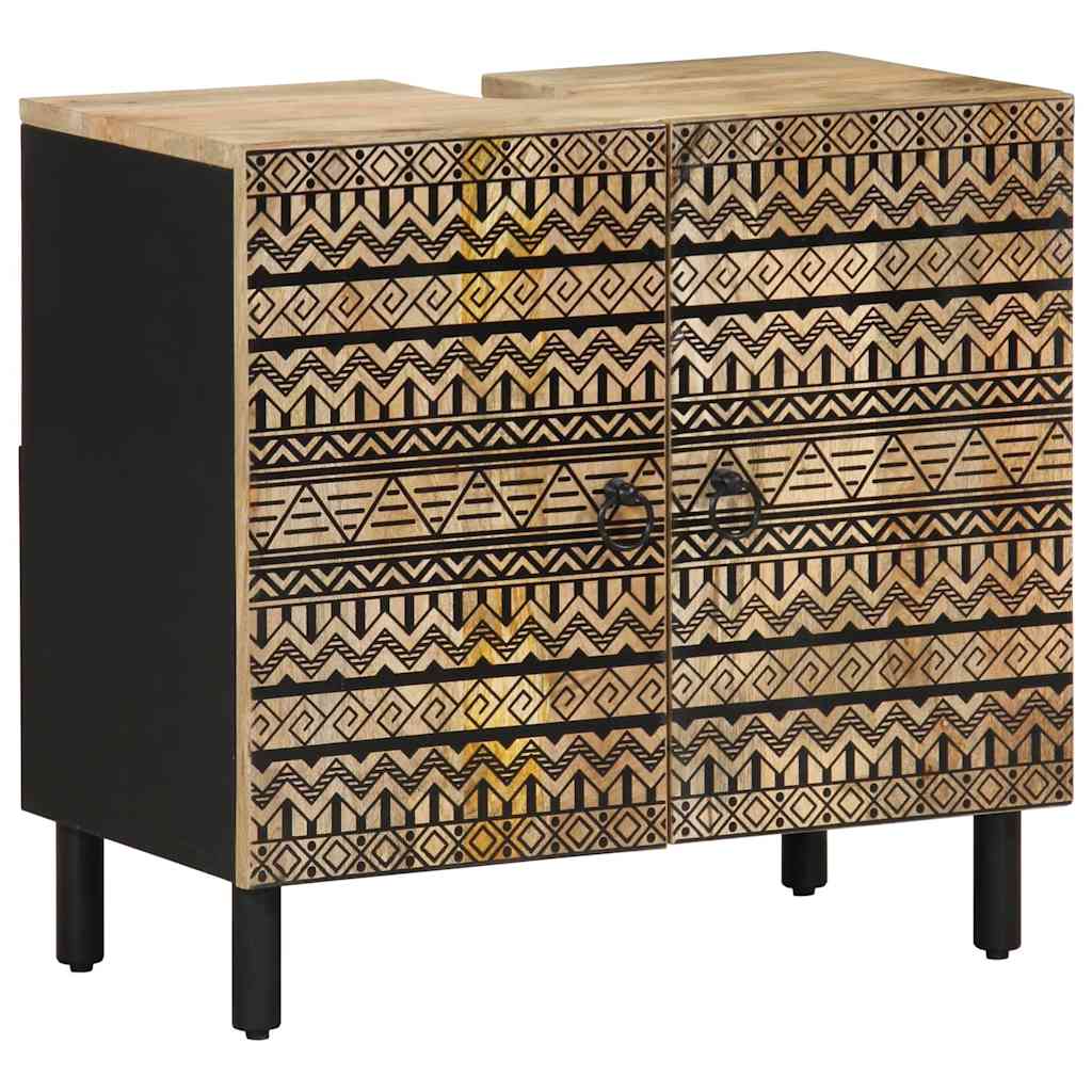 vidaXL 3 Piece Bathroom Furniture Set Solid Wood Mango 5