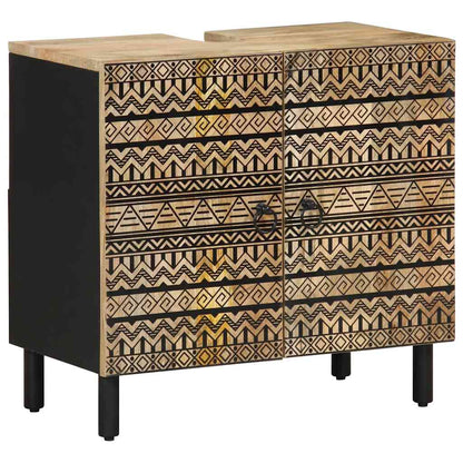vidaXL 3 Piece Bathroom Furniture Set Solid Wood Mango 5