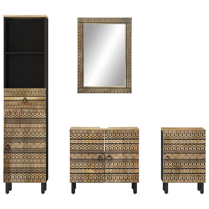 vidaXL 4 Piece Bathroom Furniture Set Solid Wood Mango 3