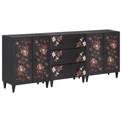 vidaXL Storage Cabinets 3 pcs 180 x 33 x 75 cm Solid Mango Wood 2