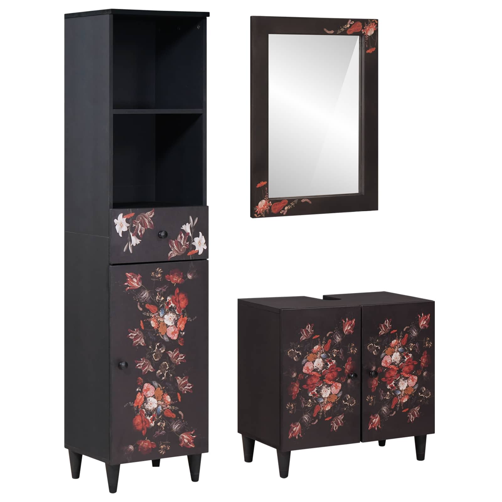 vidaXL Bathroom Cabinet Set 3 pcs Solid Mango Wood 1
