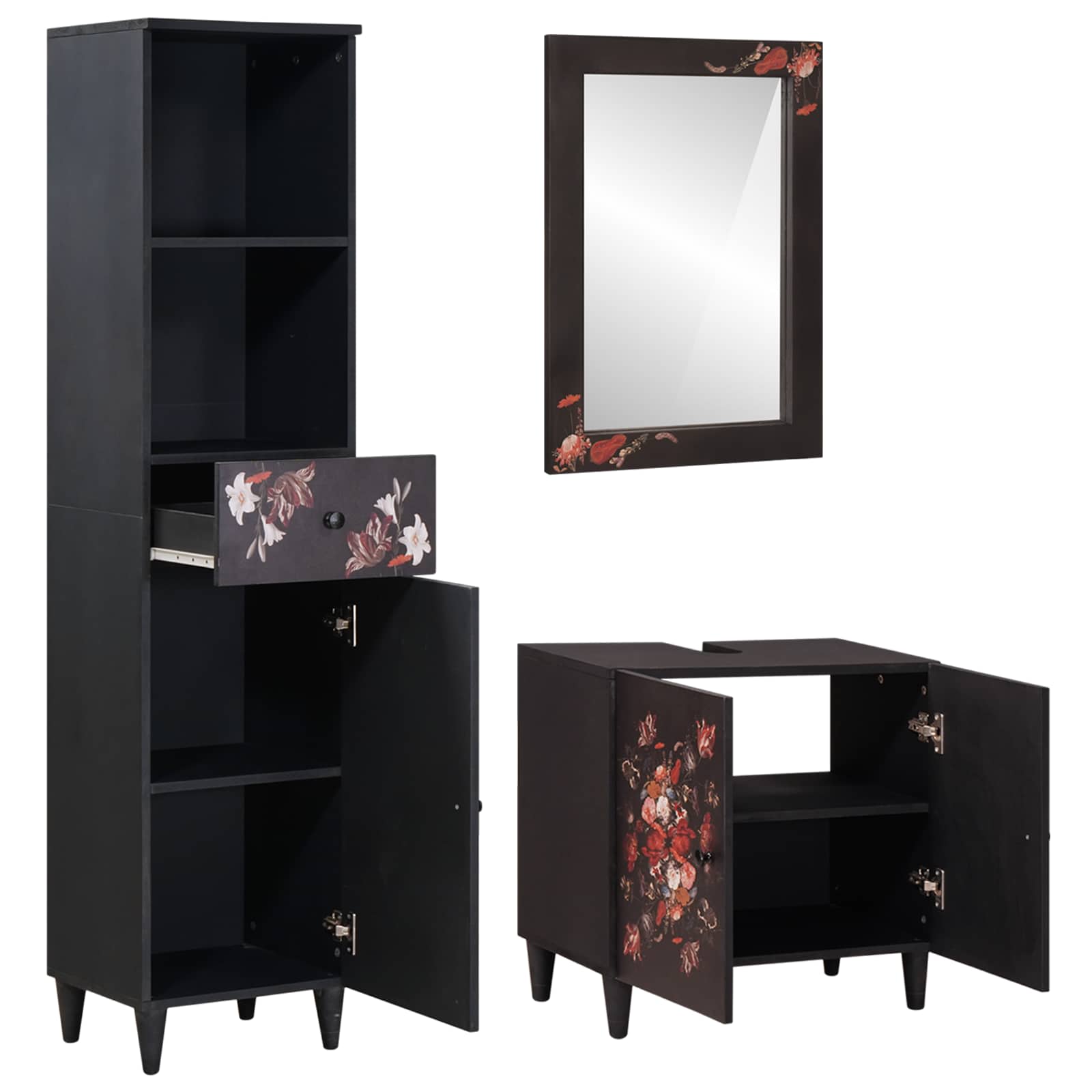 vidaXL Bathroom Cabinet Set 3 pcs Solid Mango Wood 2