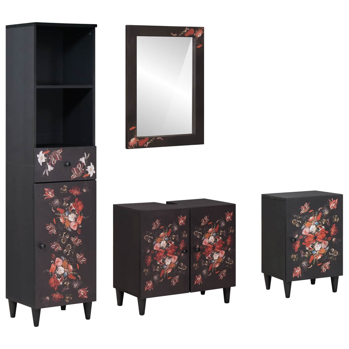 vidaXL Bathroom Cabinet Set 4 pcs Solid Mango Wood 1