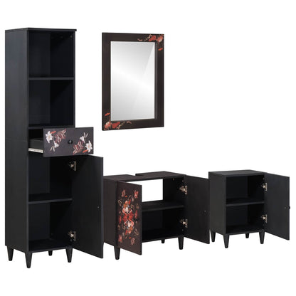 vidaXL Bathroom Cabinet Set 4 pcs Solid Mango Wood 2