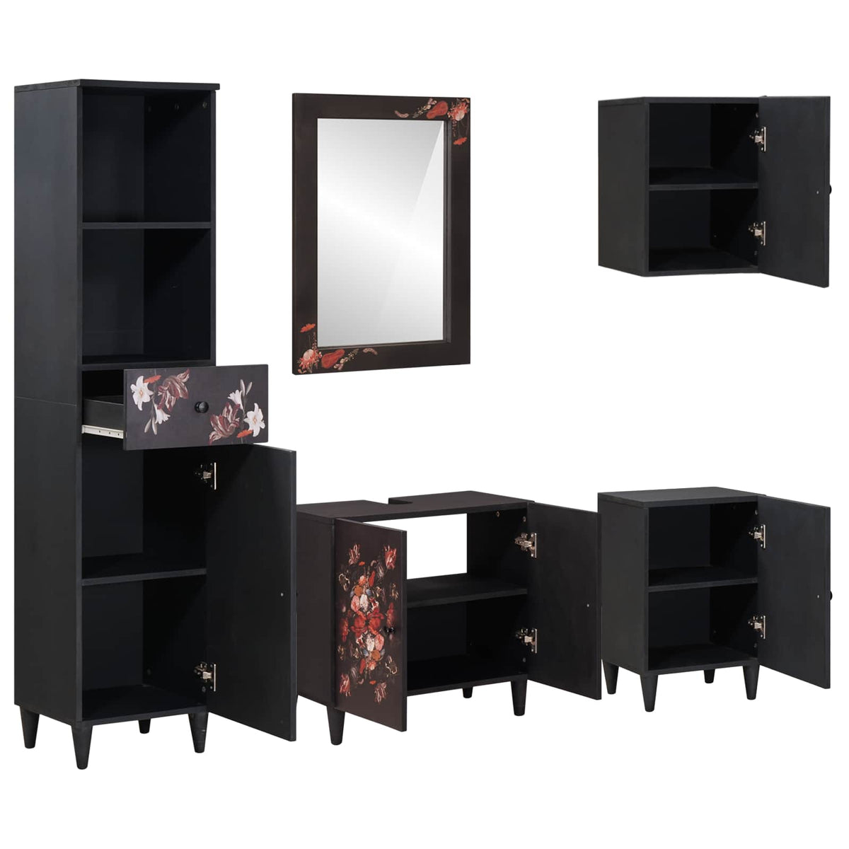 vidaXL Bathroom Cabinet Set 5 pcs Solid Mango Wood 2
