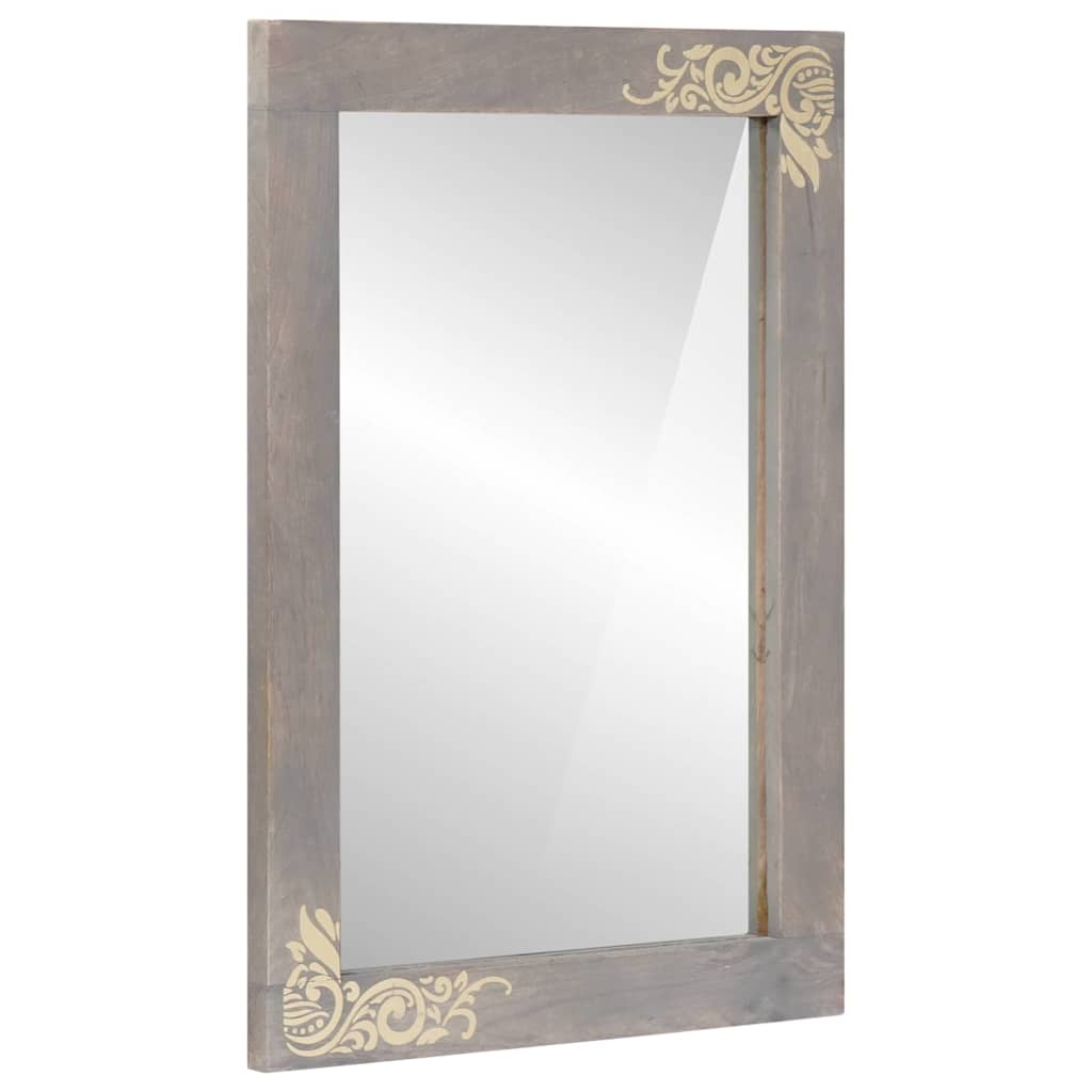 vidaXL Bathroom Cabinet Set 3 pcs Grey Solid Mango Wood 4