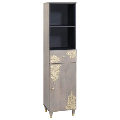 vidaXL Bathroom Cabinet Set 3 pcs Grey Solid Mango Wood 5