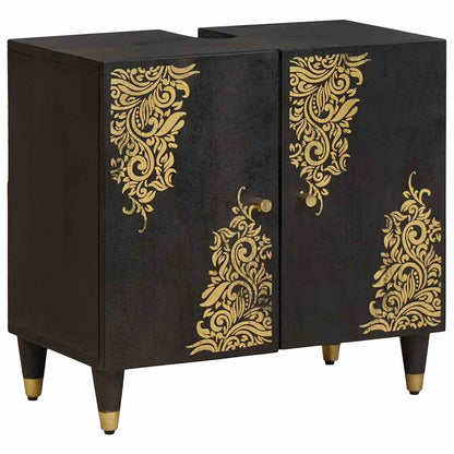 vidaXL Bathroom Cabinet Set 3 pcs Black Solid Mango Wood 3