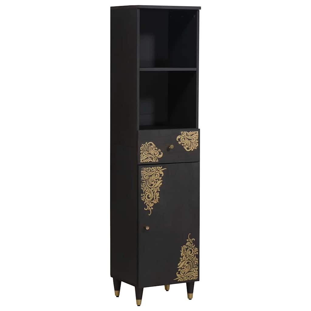 vidaXL Bathroom Cabinet Set 3 pcs Black Solid Mango Wood 5