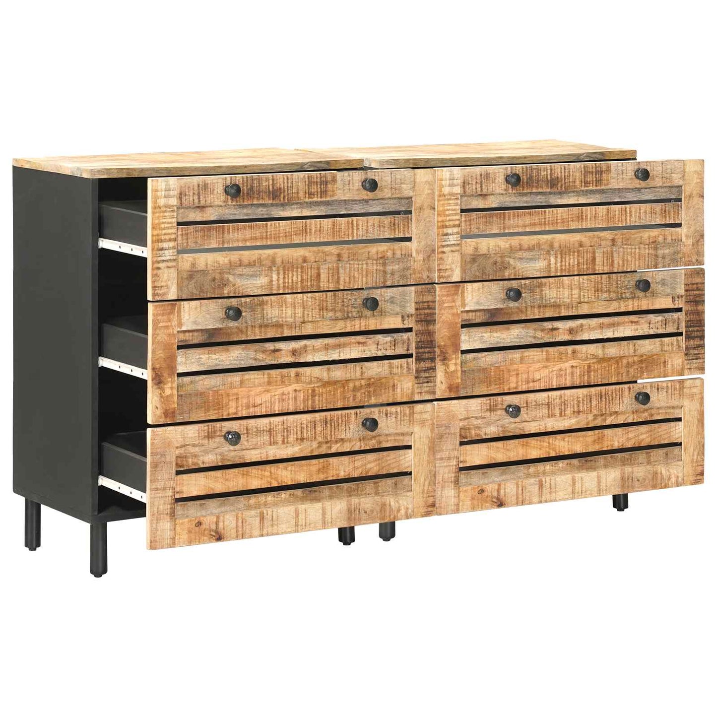 vidaXL Storage Cabinets 2 pcs 120 x 33 x 75 cm Solid Mango Wood 3