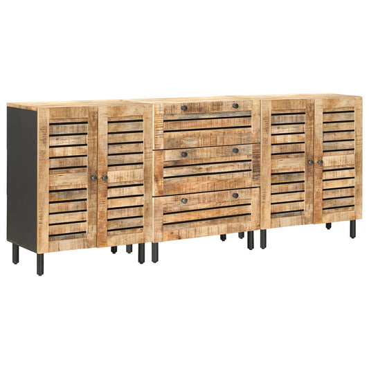 vidaXL Storage Cabinets 3 pcs 180 x 33 x 75 cm Solid Mango Wood 2