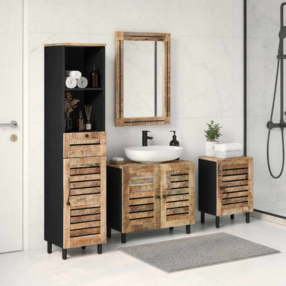 vidaXL Bathroom Cabinet Set 4 pcs Natural Solid Mango Wood 1