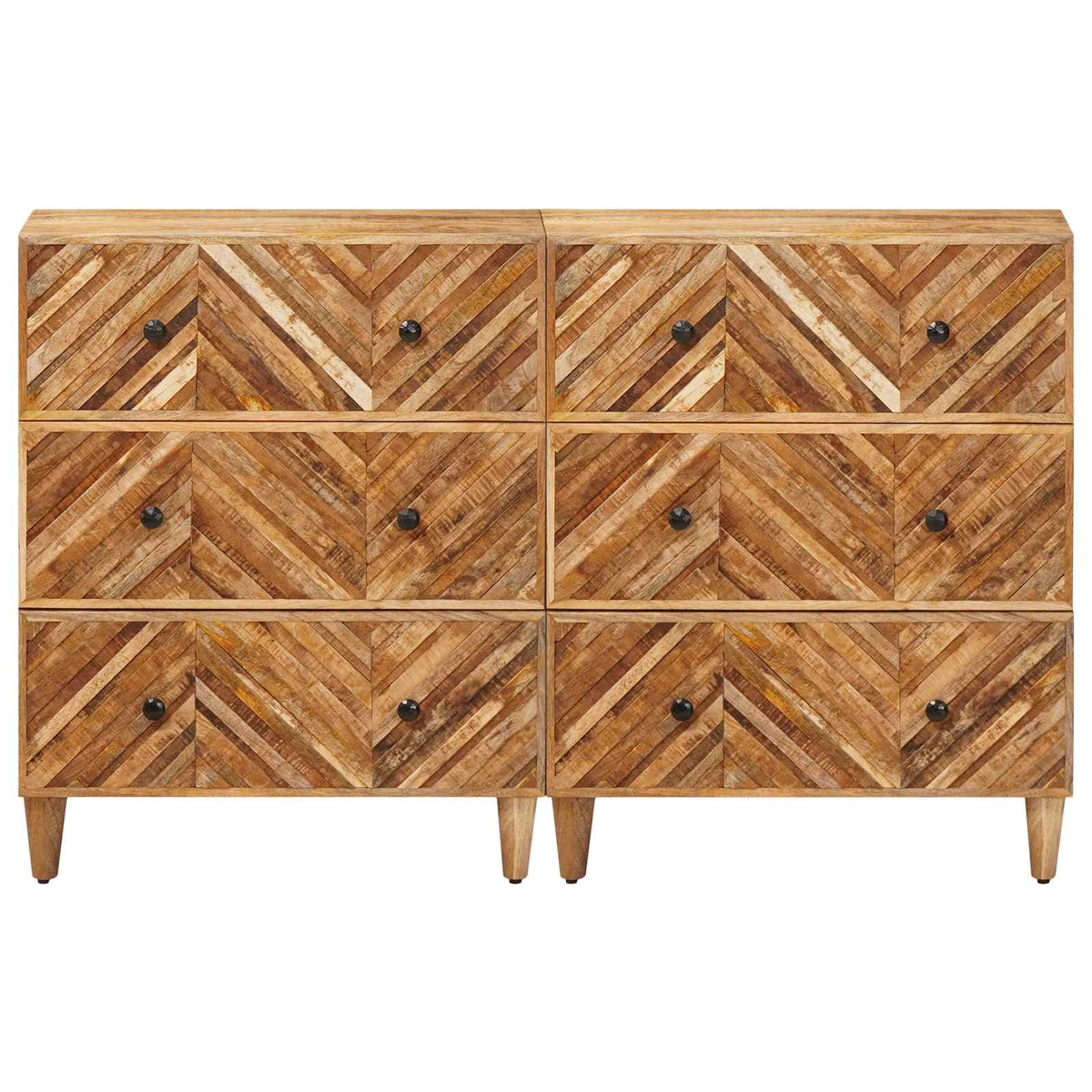 vidaXL Storage Cabinets 2 pcs 60 x 33.5 x 75 cm Solid Mango Wood Brown 4