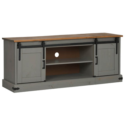 vidaXL TV Cabinet HALDEN 2 Sliding Doors Grey 150x40x60 cm Solid Wood 2