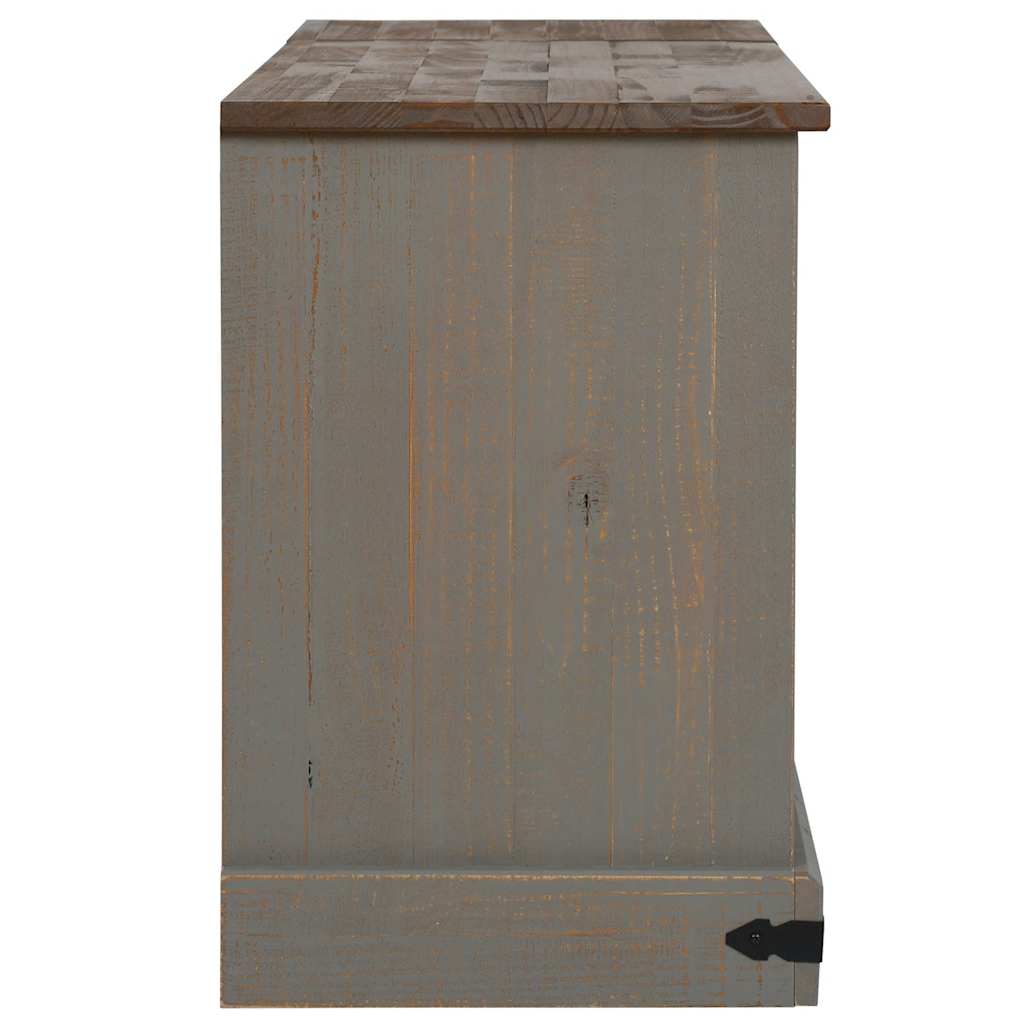 vidaXL TV Cabinet HALDEN 2 Sliding Doors Grey 150x40x60 cm Solid Wood 5
