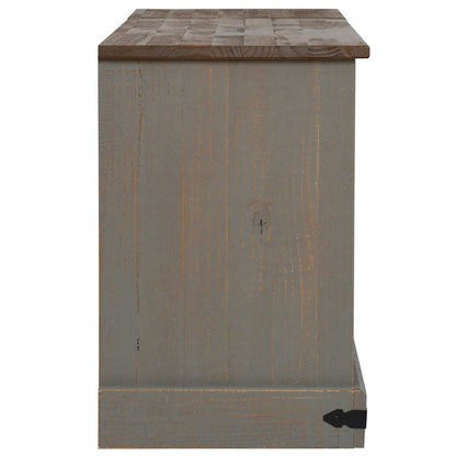 vidaXL TV Cabinet HALDEN 2 Sliding Doors Grey 150x40x60 cm Solid Wood 5