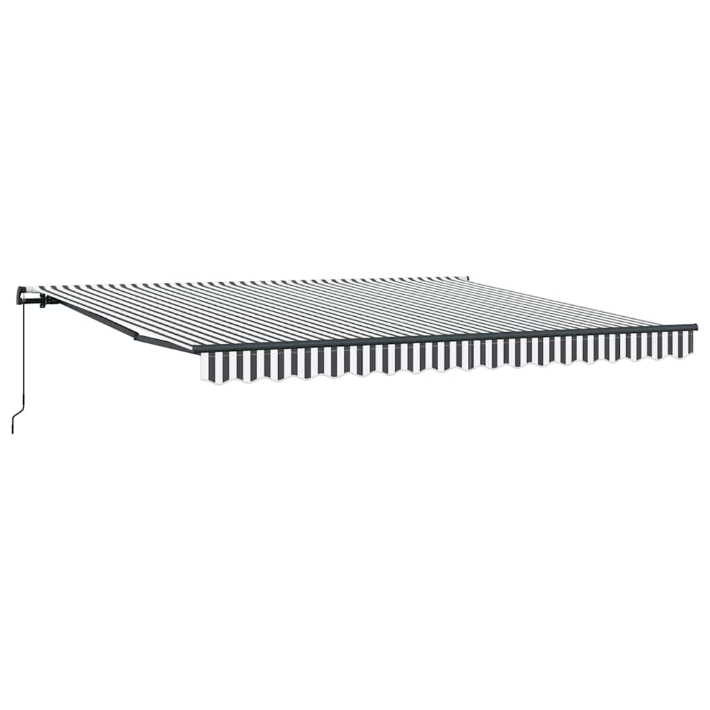 vidaXL Manual Retractable Awning Anthracite and White 400x300 cm 2