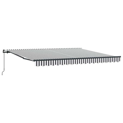 vidaXL Manual Retractable Awning Anthracite and White 400x300 cm 2