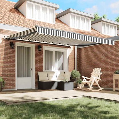 vidaXL Manual Retractable Awning Anthracite and White 400x300 cm 3