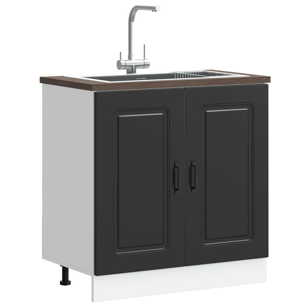 vidaXL Kitchen Base Cabinet "Kalmar" Engineered Wood Black