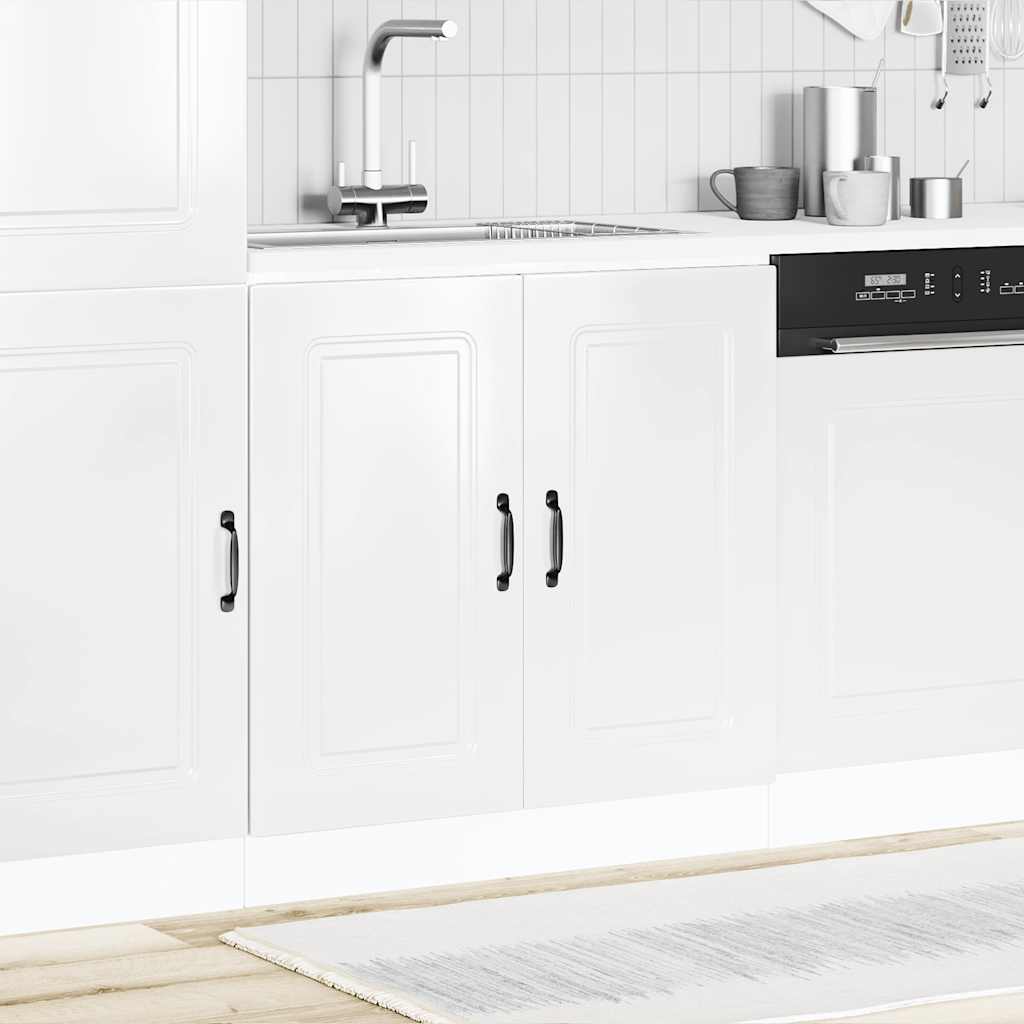 vidaXL Kitchen Base Cabinet "Kalmar" Engineered Wood High Gloss White