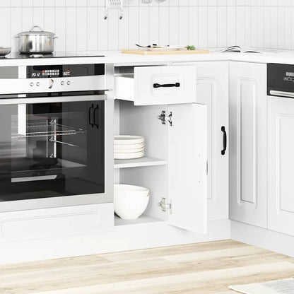 Kitchen Base Cabinet "Kalmar" Engineered Wood White 1x bottom cabinet (1 door 1 drawer) 30 cm wide 81.5 cm high