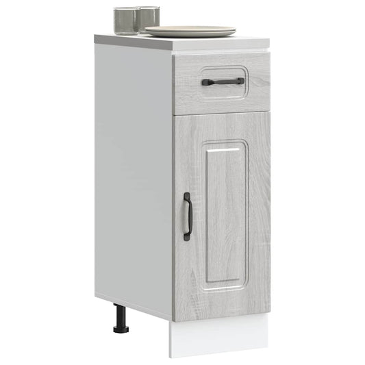 Kitchen Base Cabinet "Kalmar" Engineered Wood Grey Sonoma 1x bottom cabinet (1 door 1 drawer) 30 cm wide 81.5 cm high