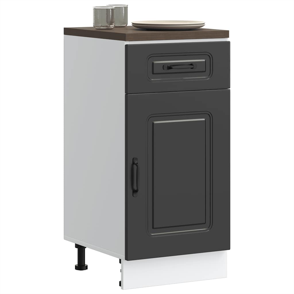 vidaXL Kitchen Base Cabinet "Kalmar" Engineered Wood Black