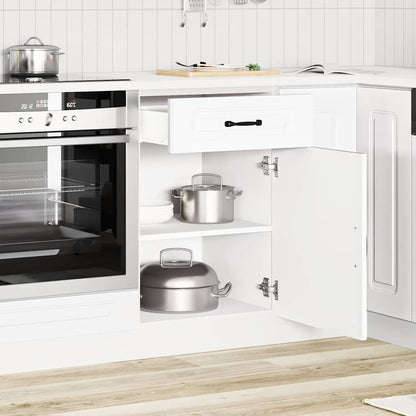 Kitchen Base Cabinet "Kalmar" Engineered Wood White 1x bottom cabinet (1 door 1 drawer) 50 cm wide 81.5 cm high