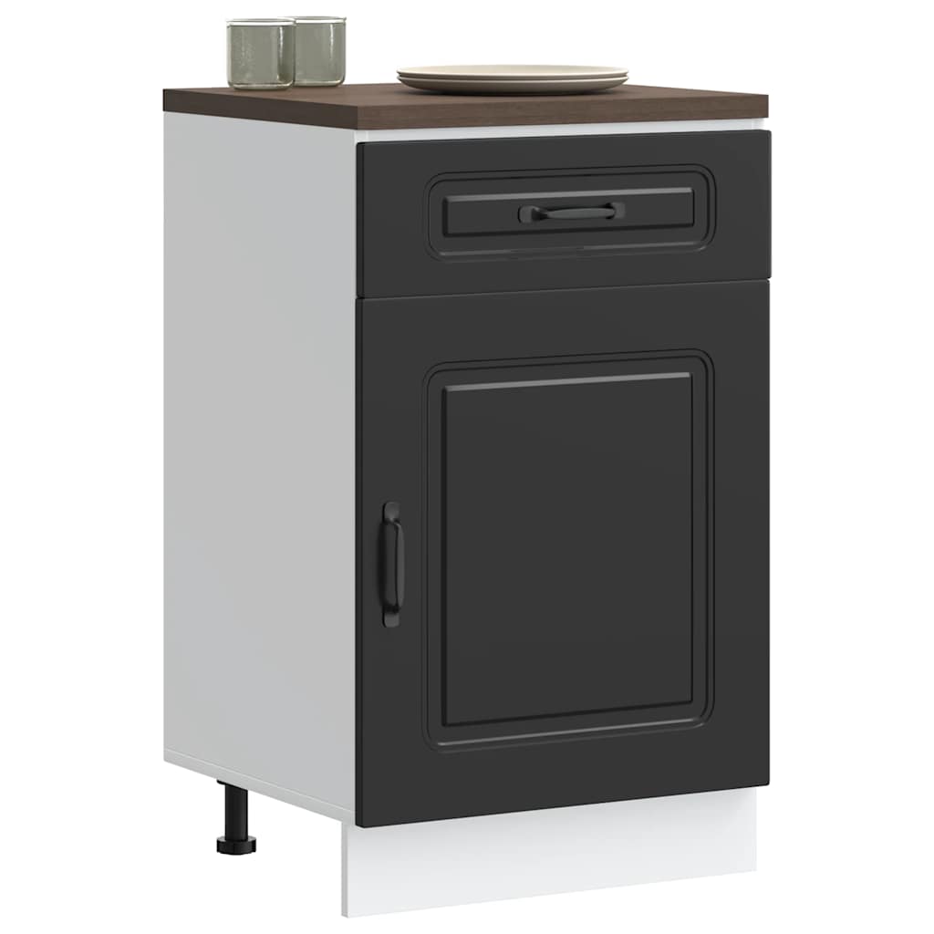 vidaXL Kitchen Base Cabinet "Kalmar" Engineered Wood Black