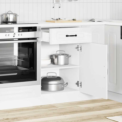 vidaXL Kitchen Base Cabinet "Kalmar" Engineered Wood High Gloss White