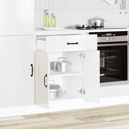 vidaXL Kitchen Base Cabinet "Kalmar" Engineered Wood High Gloss White