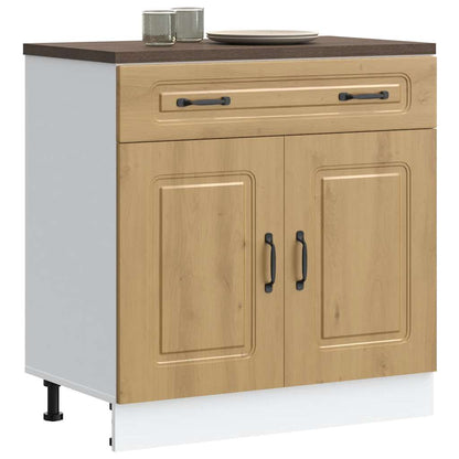 Kitchen Base Cabinet "Kalmar" Engineered Wood Artisan Oak 1x bottom cabinet (2 doors 1 drawer) 80 cm wide 81.5 cm high