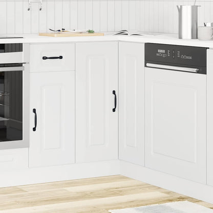 Kitchen Base Cabinet "Kalmar" Engineered Wood White 1x corner bottom cabinet (2 doors) 75.5 cm wide 81.5 cm high