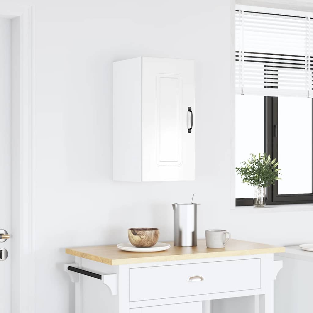 vidaXL Kitchen Base Cabinet "Kalmar" Engineered Wood High Gloss White