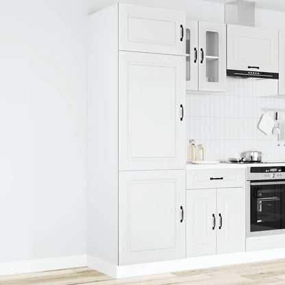 Kitchen Base Cabinet "Kalmar" Engineered Wood White 1x cupboard 60 cm wide 207 cm high