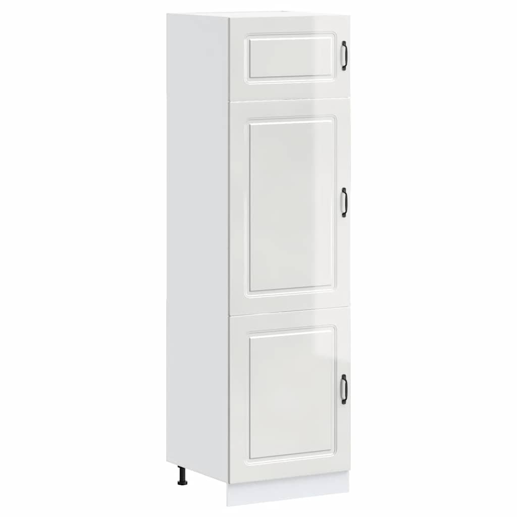 vidaXL Kitchen Cupboard Kalmar High Gloss White Engineered Wood 2