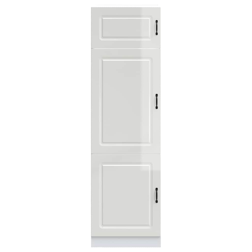 vidaXL Kitchen Cupboard Kalmar High Gloss White Engineered Wood 3